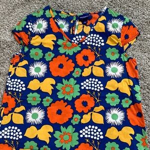 Marimekko for Target Girls Bright Mod floral Cap Sleeve Cotton Dress sz L